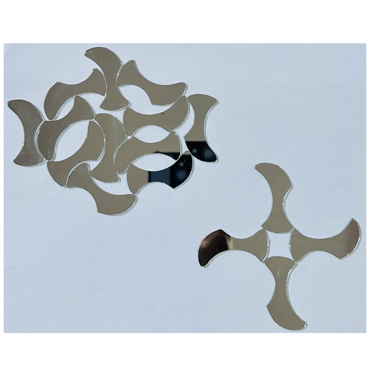 Curved Crescent Shape Glass Mirror Pieces for Lippan Art--SF-5