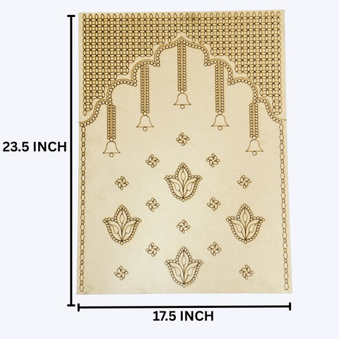 Designer MDF Jharokha Panel with Hanging Bells Pattern-746