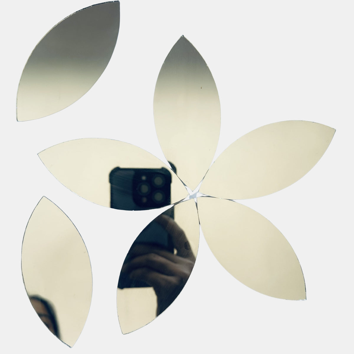 Leaf Petal Shape Silver Mirror for Lippan Art & Floral Designs-Ex-55