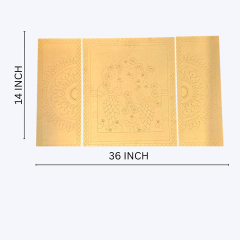 Peacock Floral MDF Decorative Wall Panel Set-769