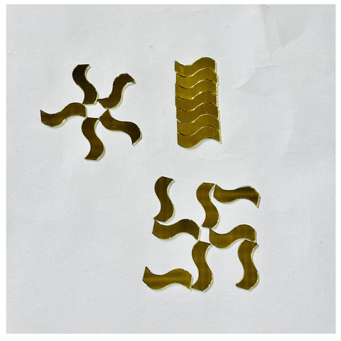 Limited Edition Golden Wave Shape Mirror Pieces for Lippan Art-ex-30