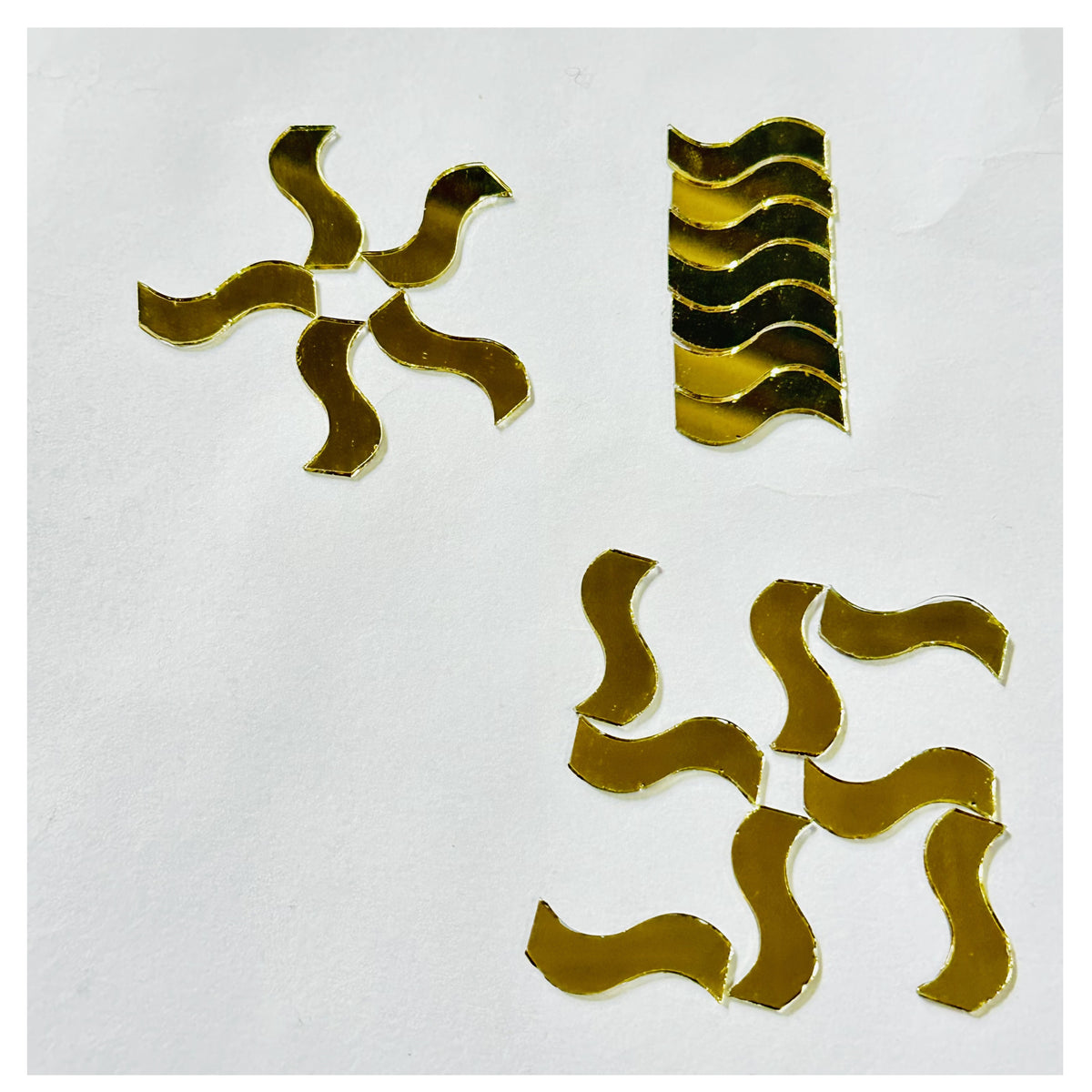 Limited Edition Golden Wave Shape Mirror Pieces for Lippan Art-ex-30