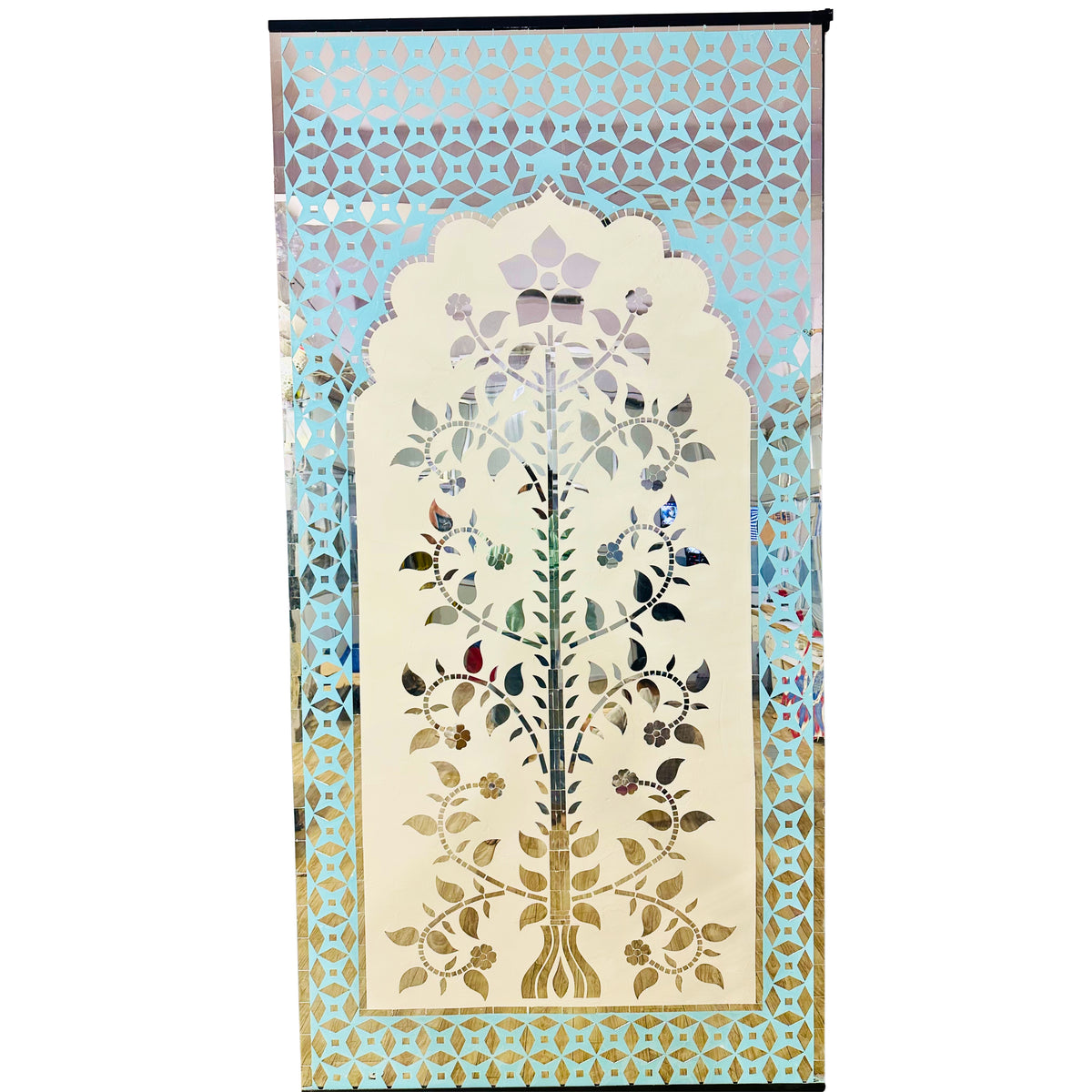 Premium Tree Design Mirror Stencil for Event Panel Decoration-1460