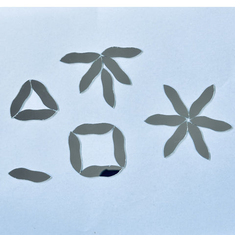 Limited Edition Left Petal Shape Glass Mirror Pieces for Lippan Art-Ex-34