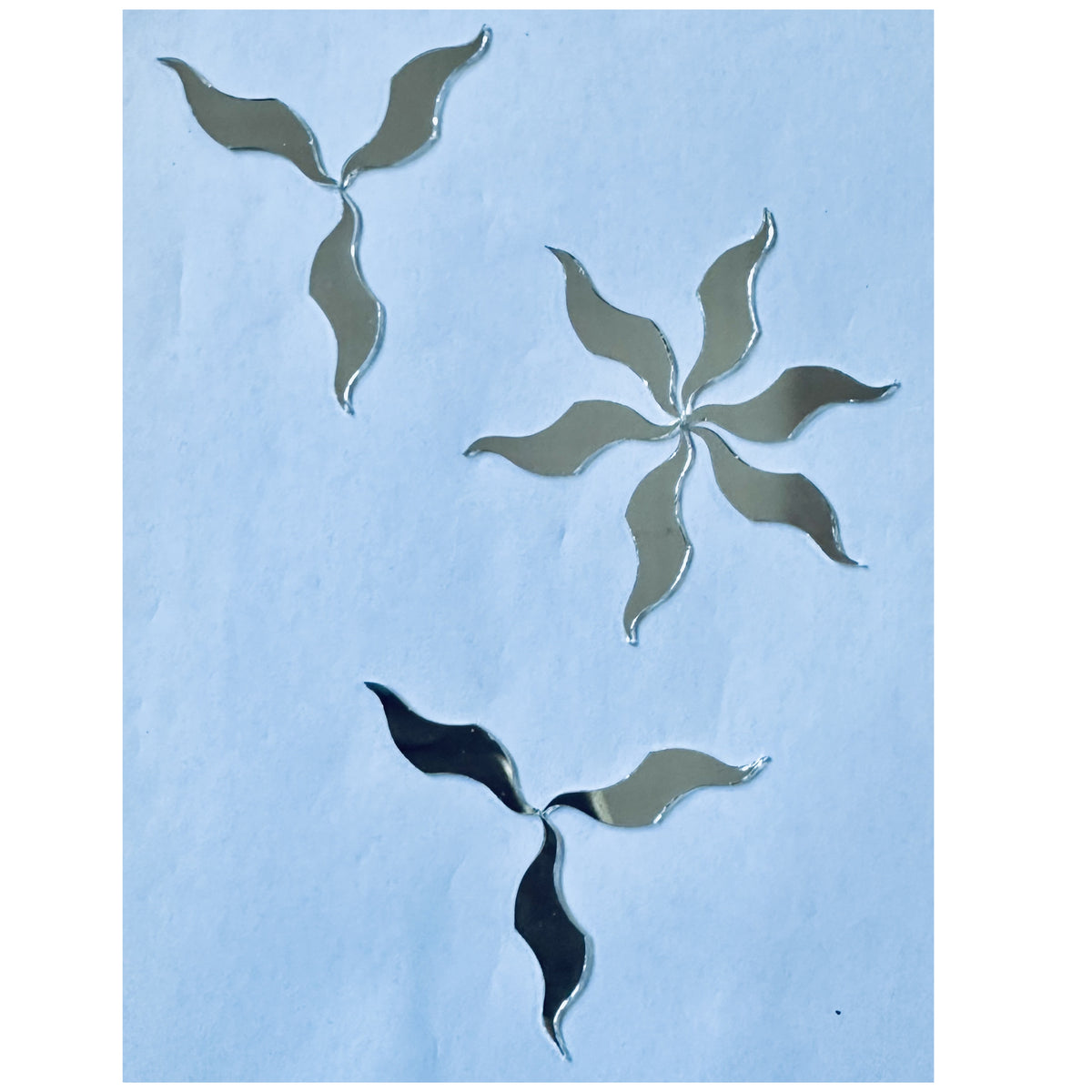 Limited Edition Twisted Leaf Shape Glass Mirror Pieces-Ex-8