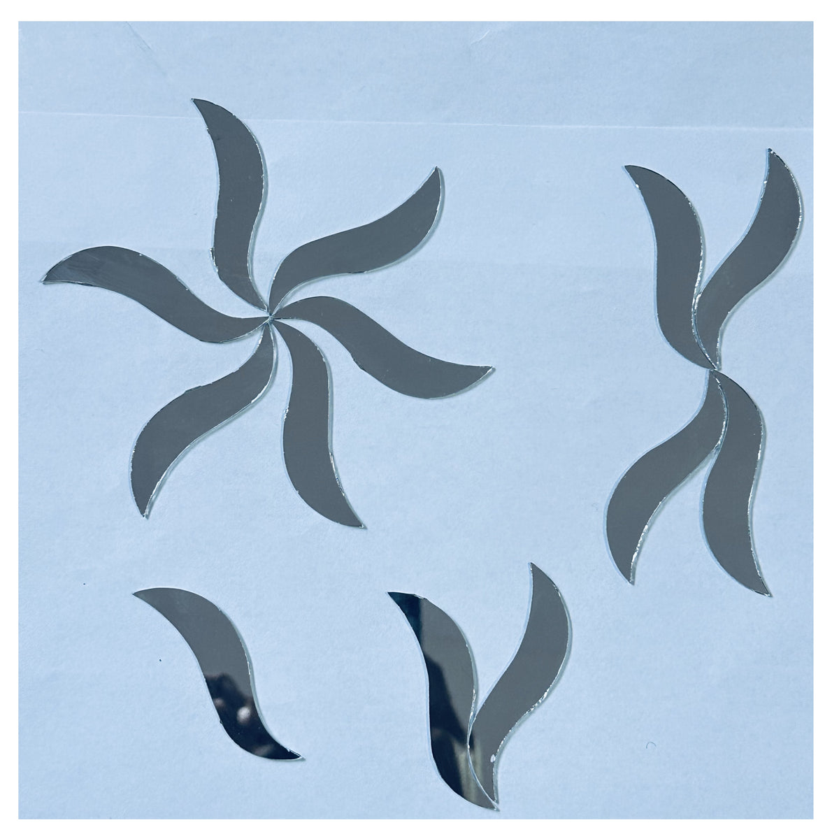 Twisted Leaf Petal Shape Glass Mirror Pieces for Lippan Art-SF-1