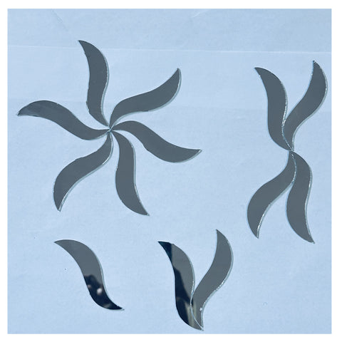 Twisted Leaf Petal Shape Glass Mirror Pieces for Lippan Art-SF-1