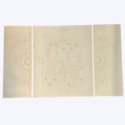 Peacock Floral MDF Decorative Wall Panel Set-769