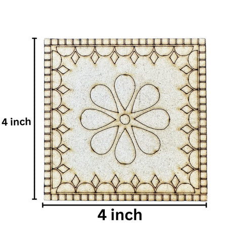 Premarked MDF Floral Wall Decor Base with Mirror Design for Lippan Art-716