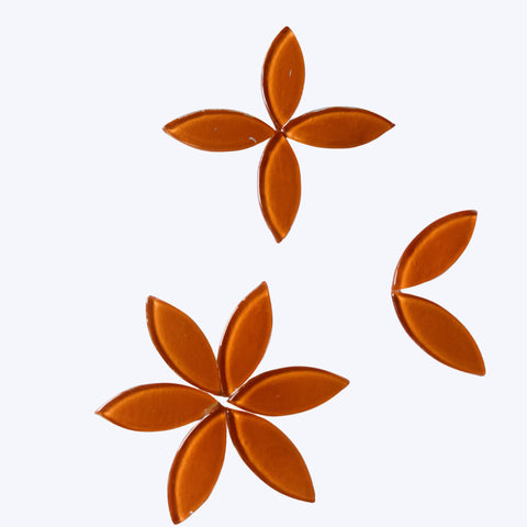 Orange Mosaic Glass Tiles Leaf Shape-737