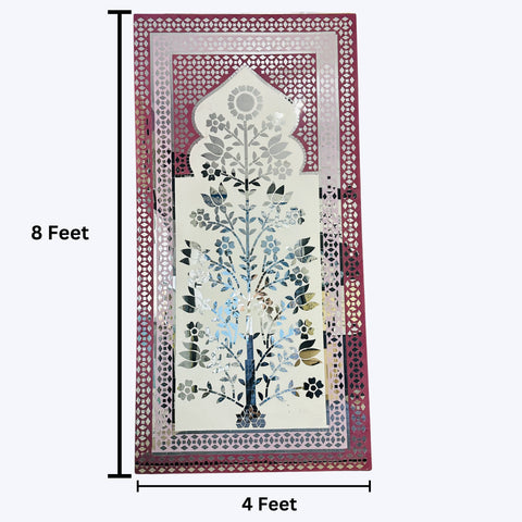 Designer Mirror Backdrop Setup (Only Mirror & Stencil)  for Royal Wedding & Event Decor-1410