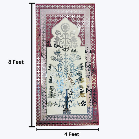 3 Panel Peacock Arch Mirror Stage Backdrop Set (only mirror & stencil)-BAPS-29