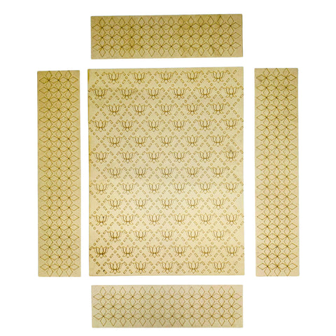 Premarked Lotus MDF Panel Set for Lippan Art & Mirror Work-778