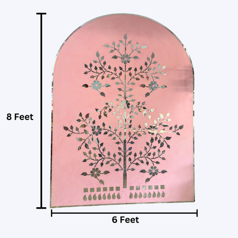 Royal Tree Mirror Backdrop (Only Mirror & Stencil) for Wedding  & Premium Event Decor-1398