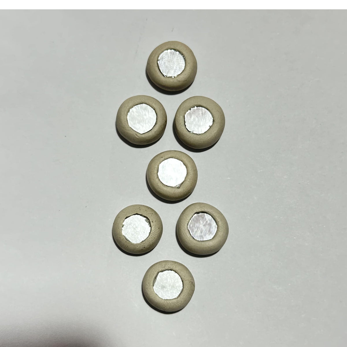 Round Mirror Clay Beads Decorative Accent Set-15