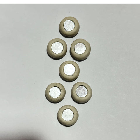 Round Mirror Clay Beads Decorative Accent Set-15