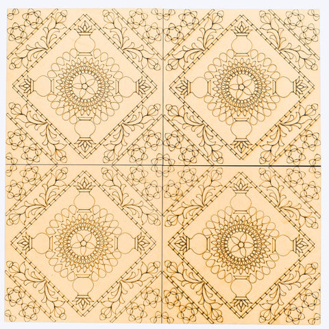 Kalash Mandala Premarked MDF Board Set (4 Parts) for Lippan Art-761