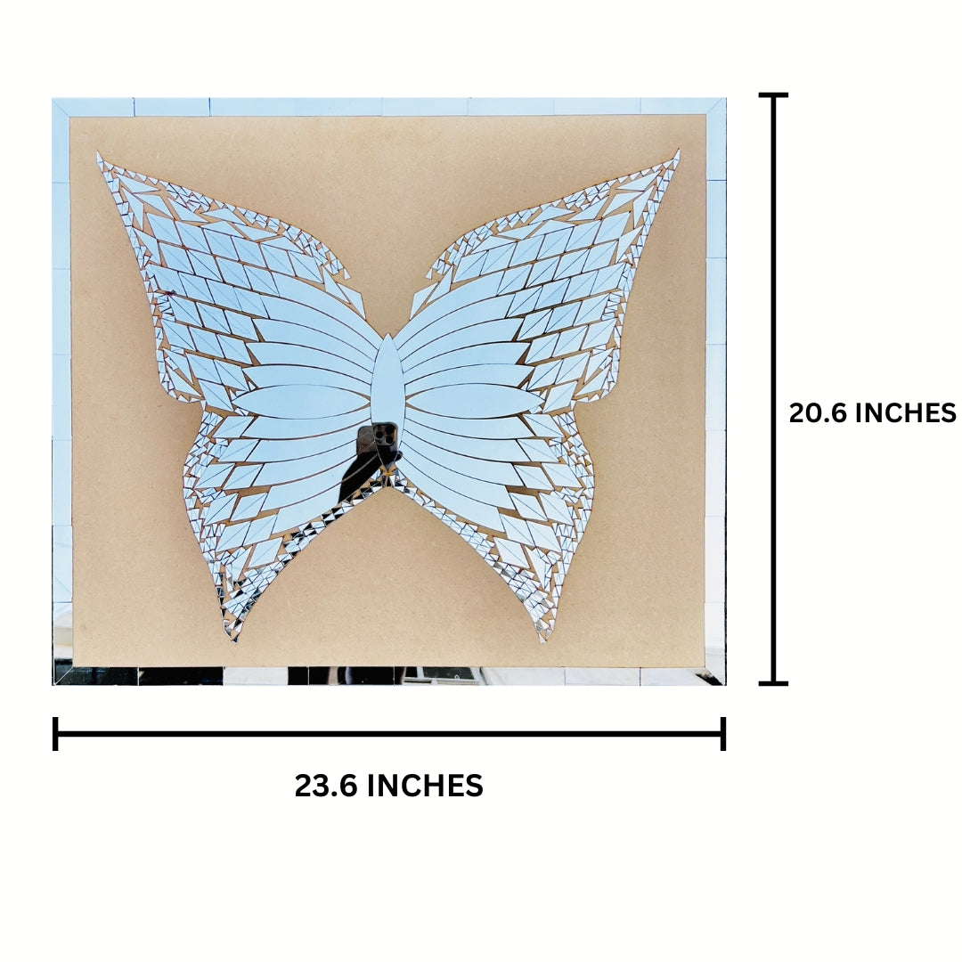 Fancy silver Butterfly shape mirror P-1314