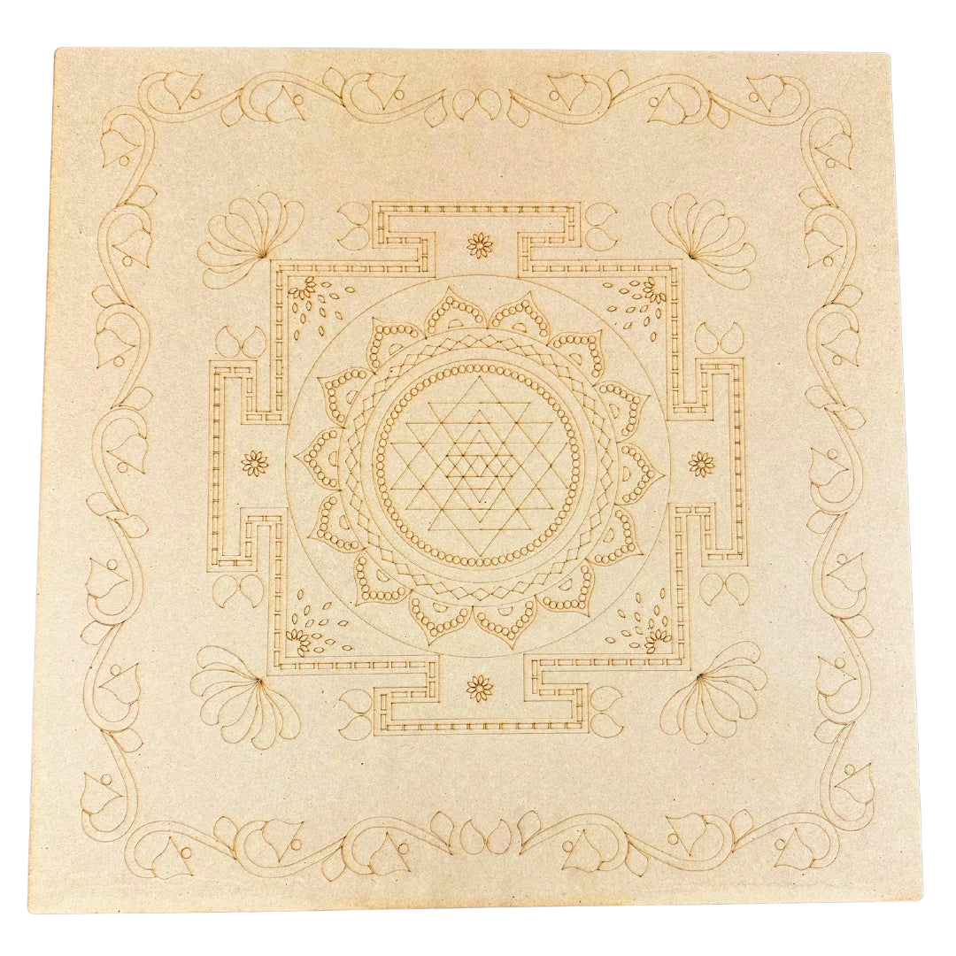 Premarked Shree Yantra Decorative Cutout with Mirror-605