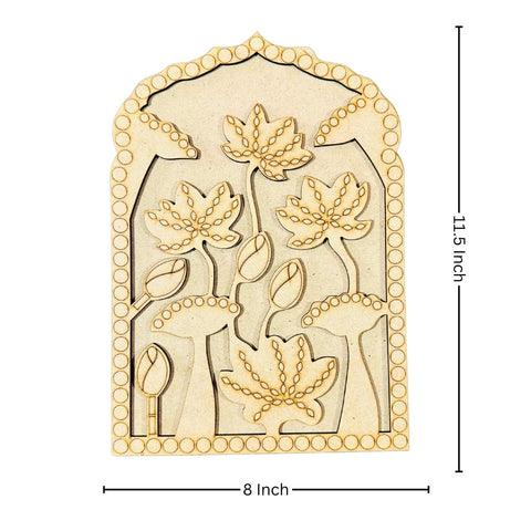Floral Jharokha MDF Cutout  with mirrors - 608