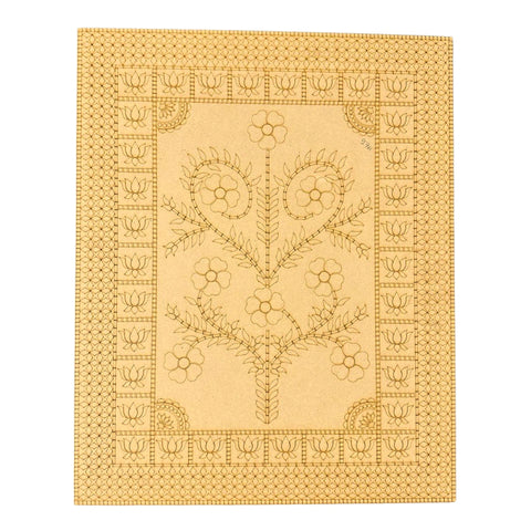 Premarked Floral Design MDF Wall Art Board With Mirror-637