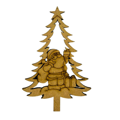MDF Santa Claus Christmas Tree Cutout-641