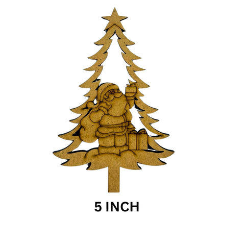 MDF Santa Claus Christmas Tree Cutout-641