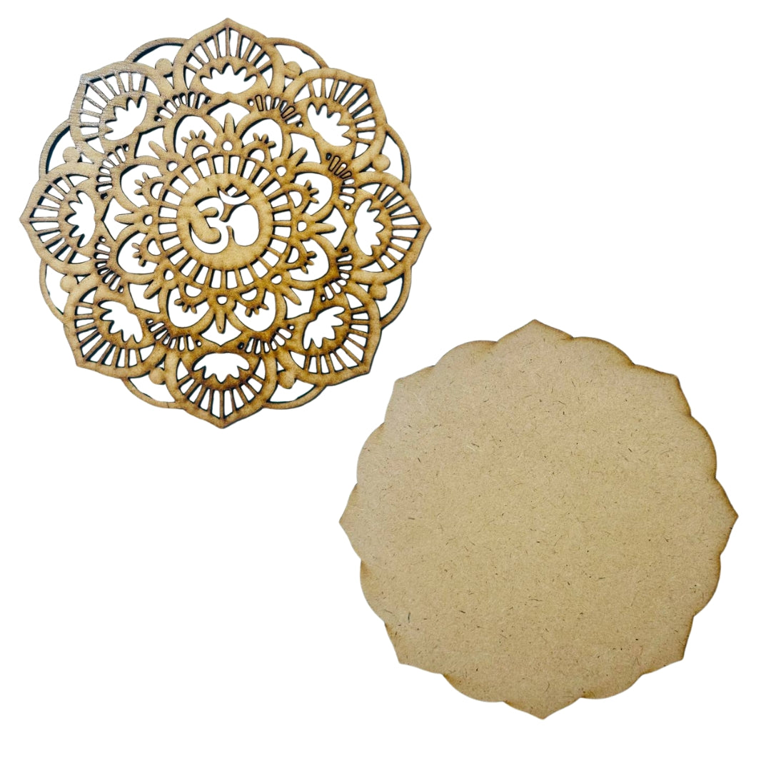 MDF Premarked Round OM Rangoli-432