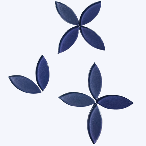 Glossy Dark Purple Mosaic Tiles Leaf Shape-735