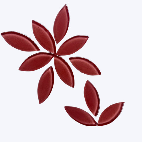 Light  Red Leaf Shape Glossy Mosaic Tiles-742