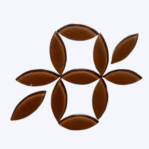 Glossy Brown Leaf Shape Mosaic Tiles-741