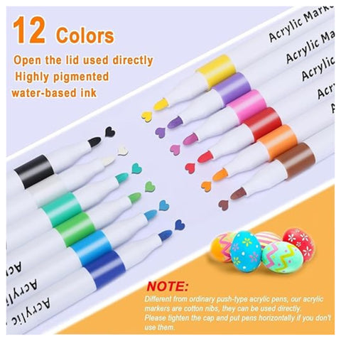 12 Colors Acrylic Paint Art Marker Set-674