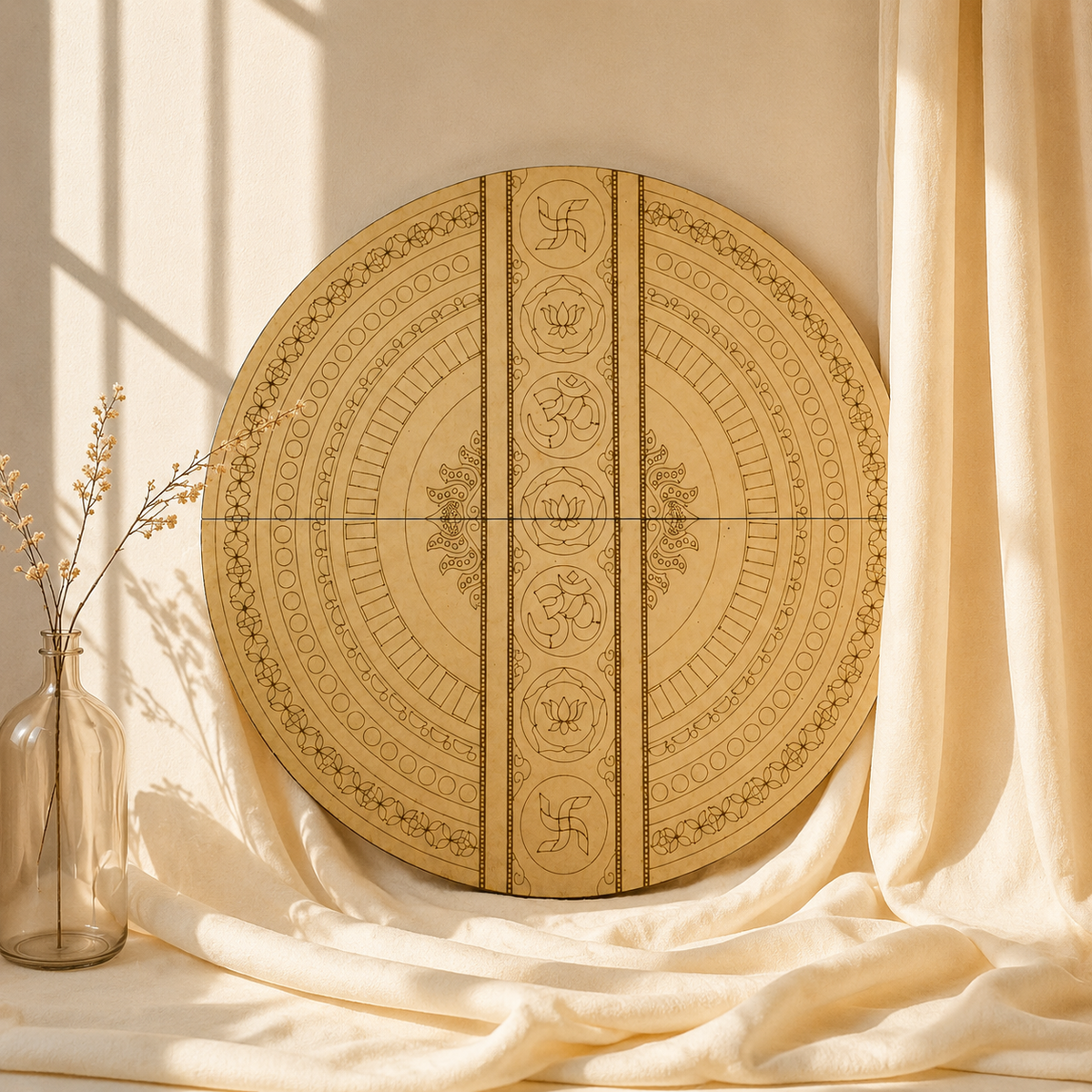 Premium Round Mandala Premarked MDF Board for Lippan Art-760