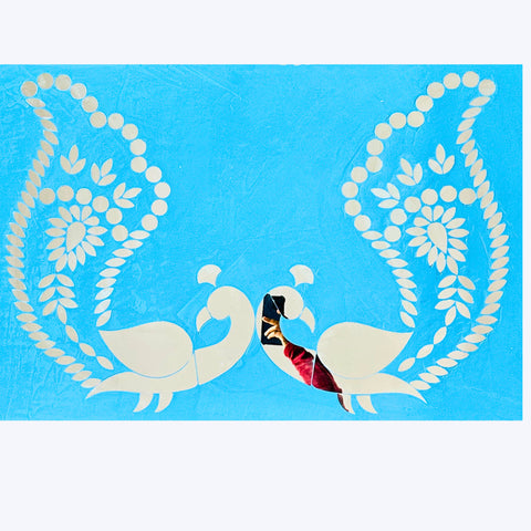 Big Size Peacock Mirror Stencil for Lippan Art – Event & Wall Decor-1397