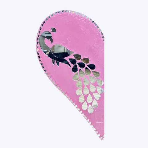 Peacock Mirror Stencil Panel – Premium Lippan Art Design-1461