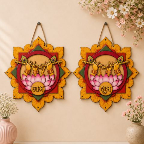 MDF Premarked Shubh-Labh Lotus cutout-269