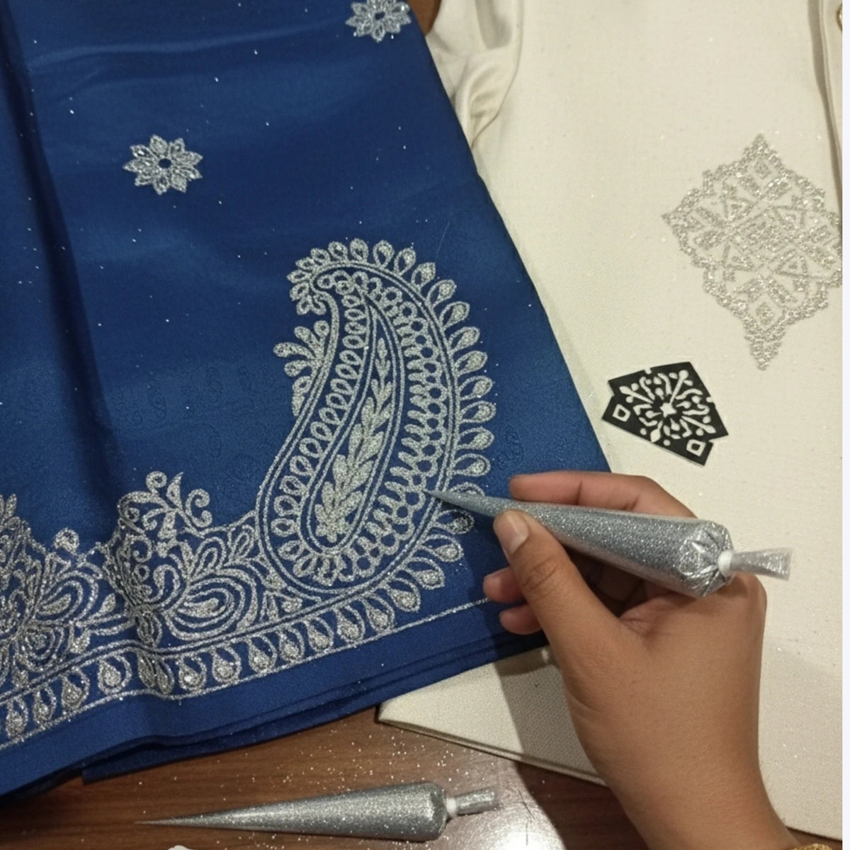 Silver Glitter Cone for Lippan Art-GS