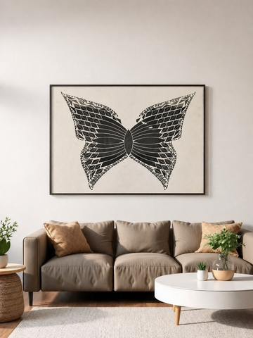 Fancy silver Butterfly shape mirror P-1314