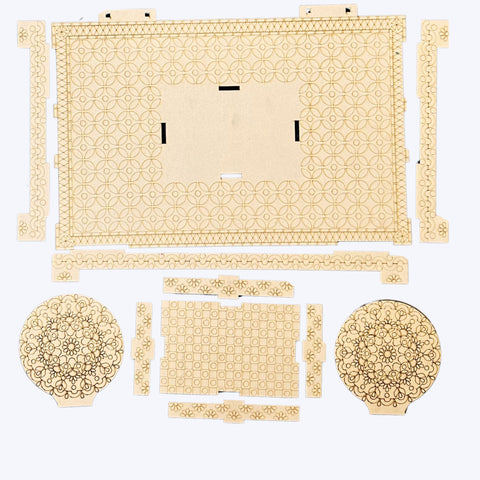 Premium MDF Jharokha Sihasan Backdrop  Mandir Decoration-729