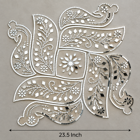 Ready-Made Mirror Floral Paisley Wall Décor Piece ST-62