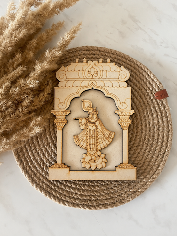 Premarked Shreenath Ji Jharokha MDF Board for Lippan Art & DIY Craft Projects-322