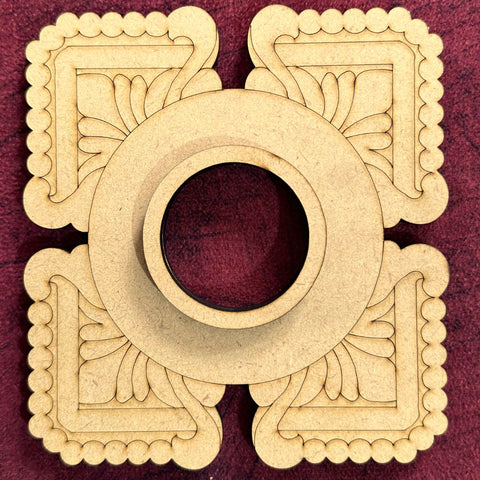 Designer MDF Tea Light Candle Holder Base for Lippan Art & DIY Crafts -794