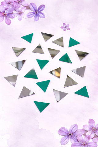 Triangle shape silver mirrors for art (5mm to 38mm)