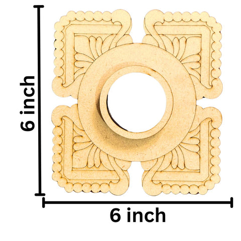 Designer MDF Tea Light Candle Holder Base for Lippan Art & DIY Crafts -794