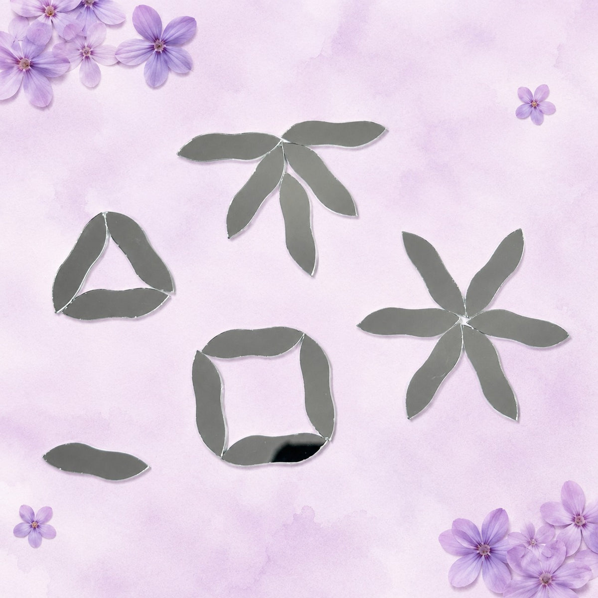 Limited Edition Left Petal Shape Glass Mirror Pieces for Lippan Art-Ex-34