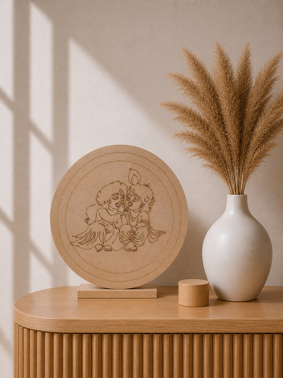 MDF Premarked Round Little Krishna-351