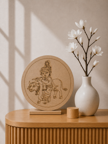 MDF Premarked Round Little Krisna-363