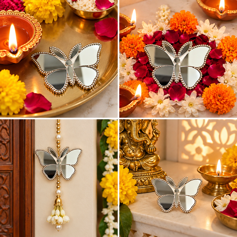 Butterfly Mirror Wall Decor – Ready Made Decorative Mirror Art Piece ST-42