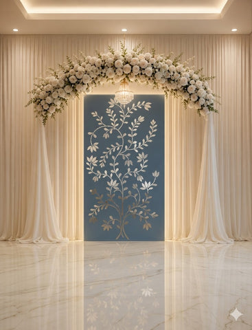 Premium MDF Mirror Wedding Backdrop Panel for Event & Stage Decoration-1387