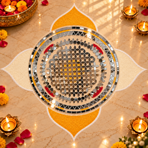 Premium Round Mirror Mandala Wall Décor Ready Piece ST-74